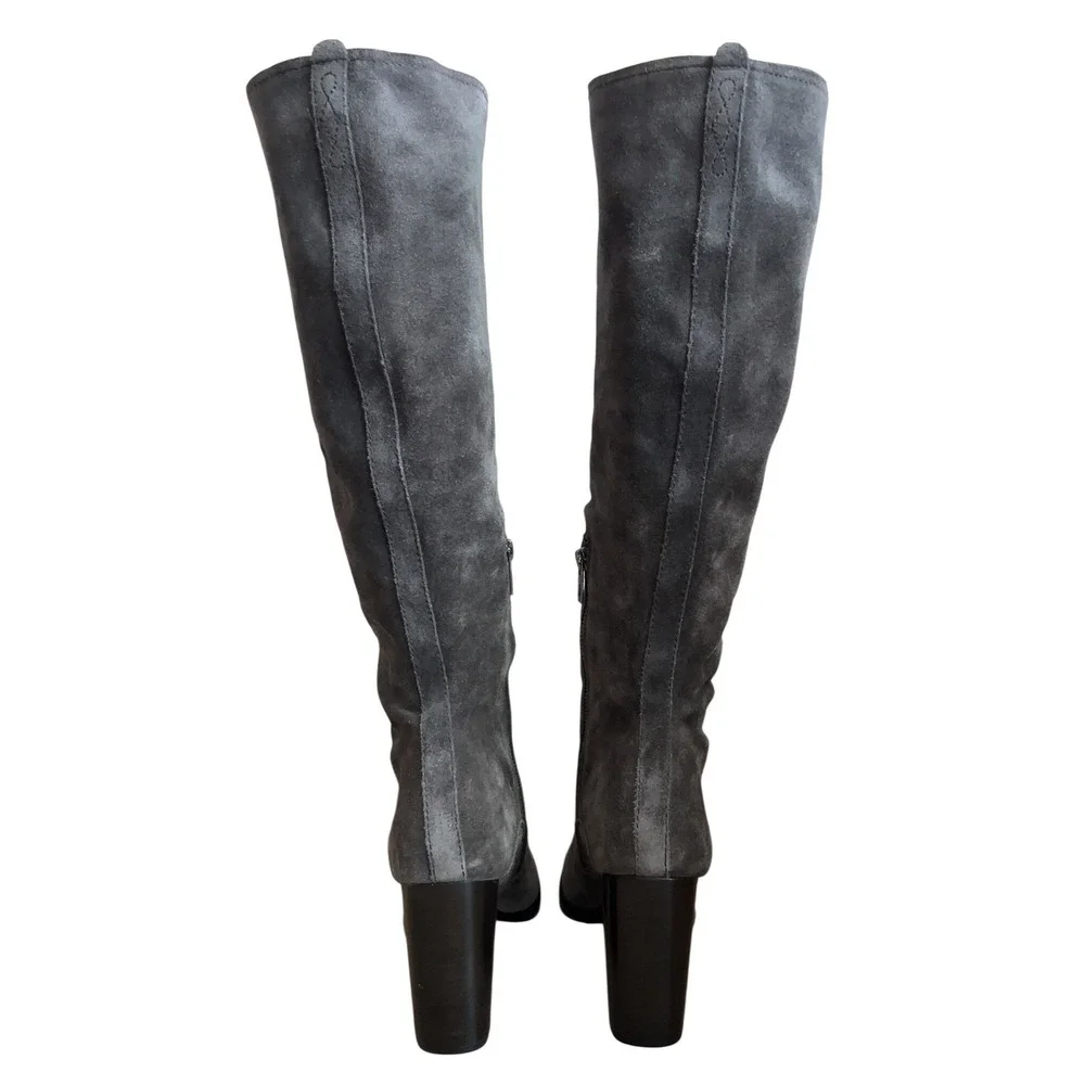 FRYE‎ Claude Tall zip boots shoes smoke grey US 9.5